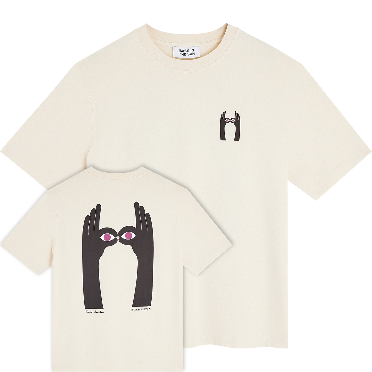 Bask in the Sun Look Tee Ivory Herren T-Shirt Relaxed Fit creme